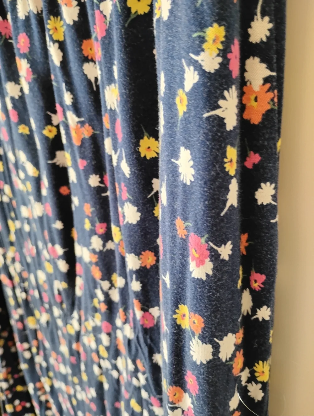St. John's Bay Navy Maxi Skirt with Pink Yellow White Floral Print - Picture 6 of 7